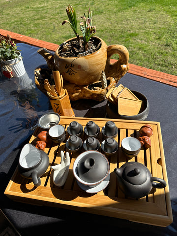 Yixing tea set  Large tea set with large Bamboo tea tray #288