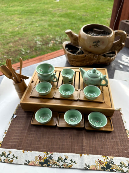 Beautiful tea set w large tea tray F18 – Music City Tea