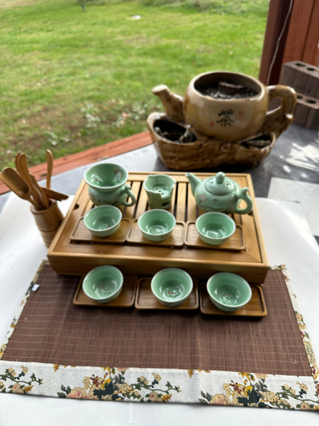 Beautiful tea set w large tea tray F18 – Music City Tea
