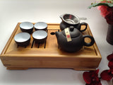 Yixing Tea Set Black And White Xishi With Tea Tray $82.99 For Sale