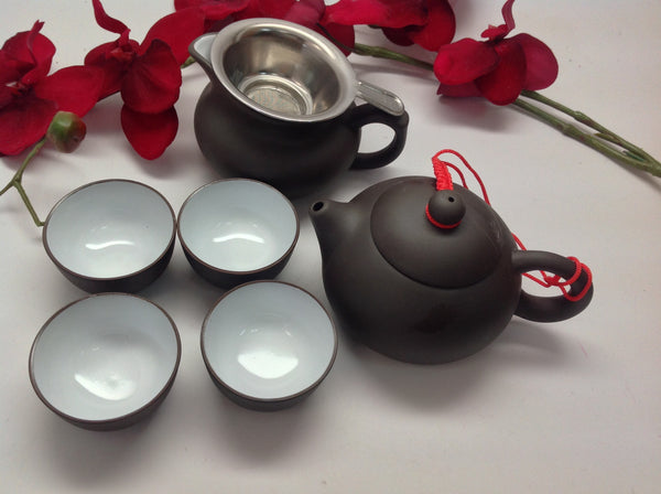Yixing Tea Set( Black Zhisha) #210 7pcs $49.95 – Music City Tea