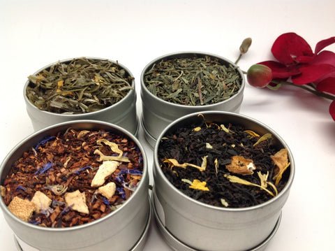 Flavor Tea Sampler( with clear cap on top 4 tins)