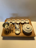 White Gaiwan set with Tea Tray W0126