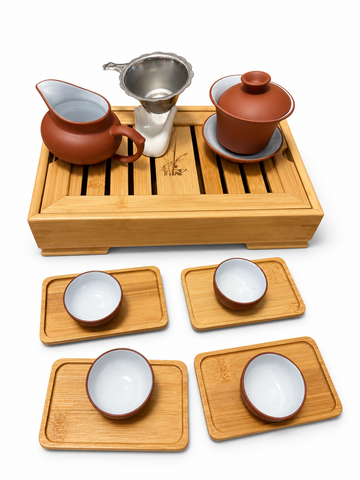 Gaiwan Tea Set With Bamboo Tea Tray #691
