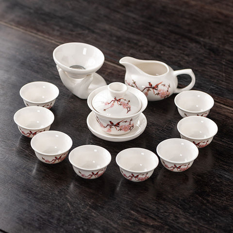 Gaiwan  Bird Flower Starter Tea Set 水点桃花 #16