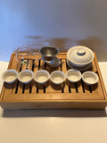 White Gaiwan set with Tea Tray W0126