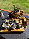 Yixing tea set  Large tea set with large Bamboo tea tray #288