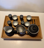 Gaiwan Black White with Tea Tray G17