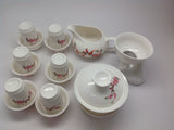 Gaiwan Tea Set( Bird Flower) 15pcs #618