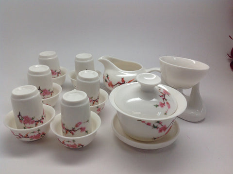 Gaiwan Tea Set( Bird Flower) 15pcs #618