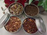 Flavor Tea Sampler( with clear tin on top 4 tins) Indian Tea