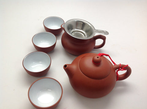 Yixing Tea pot 5oz Set( Red Zhisha) #212 7pcs $48.95