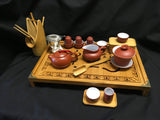 Yixing Tea Set with Dragon Bamboo Tea Tray #166