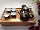 Yixing Tea Set Black And White Xishi With Tea Tray $82.99 For Sale