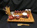 Yixing Tea Set with Dragon Bamboo Tea Tray #166