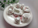 Gaiwan- Floral porcelain tea set With Large tea tray