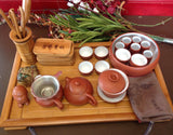 Yixing Tea Set Red and White Large Set Total 30pcs $189