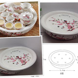 Gaiwan- Floral porcelain tea set With Large tea tray