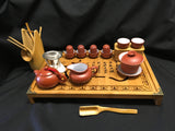 Yixing Tea Set with Dragon Bamboo Tea Tray #166