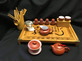 Yixing Tea Set with Dragon Bamboo Tea Tray #166