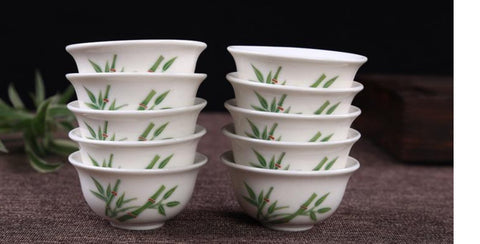 Chinese Gong fu tea cups bamboo cups mix of 6