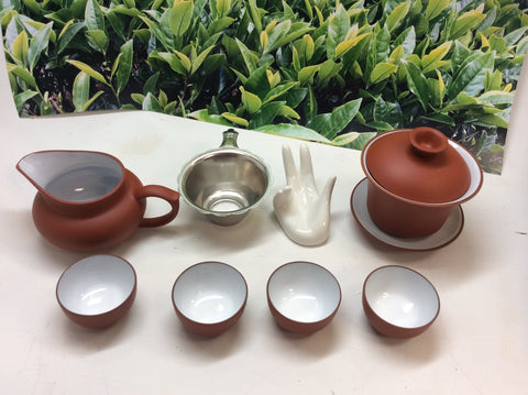 Gaiwan Tea Set Clay 8 pcs with Gift Box G12