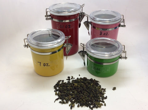 Tea Tin-4-Piece Acrylic Canister Set with Airtight Lids – Music