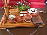 Yixing Tea Set Red and White Large Set Total 30pcs $189