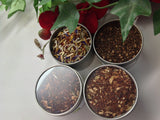 Flavor Tea Sampler( with clear tin on top 4 tins) Indian Tea