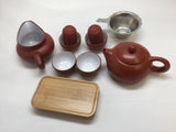 Yixing Tea pot 4.5 oz Set( Red Zhisha) #212 12 pcs Xishi R