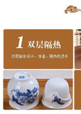 Double Wall Tea Cup with Tea Pot Great Gift Set
