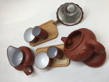 Yixing Tea pot 4.5 oz Set( Red Zhisha) #212 12 pcs Ruyi