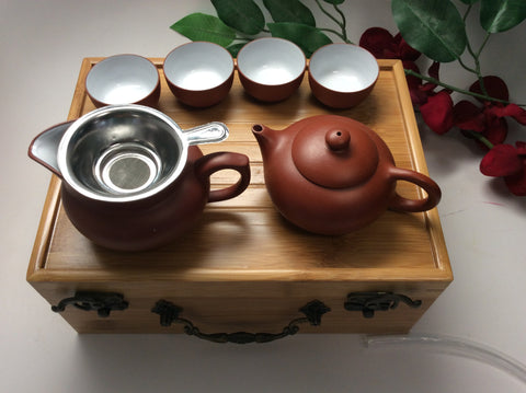 Travel tea set ( fancy tea set with bamboo tea tray) #79