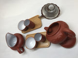 Yixing Tea pot 4.5 oz Set( Red Zhisha) #212 12 pcs Ruyi