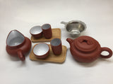 Yixing Tea pot 4.5 oz Set( Red Zhisha) #212 12 pcs Ruyi