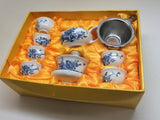 Gaiwan tea set Blue and white peony