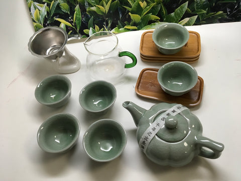 Tea set Green -very beautiful- 617