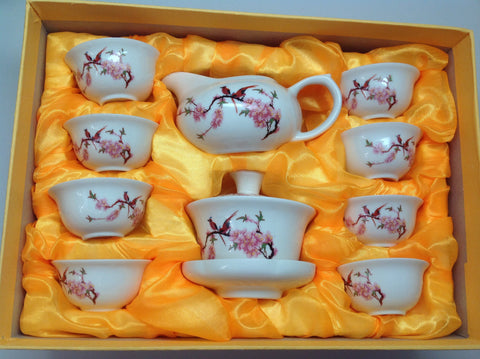 Floral porcelain tea set
