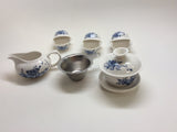 Gaiwan tea set Blue and white peony